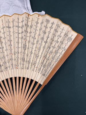 Lot 179 - A RARE CHINESE 'DA QING YITONG NIAN SAN SHENG YUDI QUAN TU' MAP FOLDING FAN