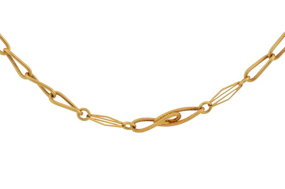 Lot 51 - A fancy-link chain necklace