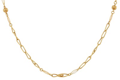Lot 51 - A fancy-link chain necklace