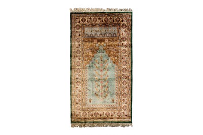 Lot 161 - A FINE SILK GHIORDES PRAYER RUG, TURKEY