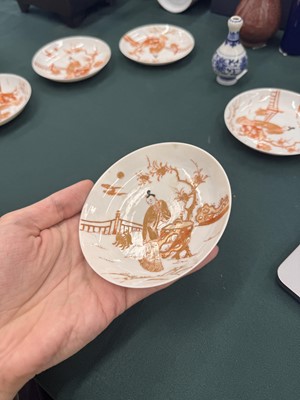 Lot 578 - A SET OF FIVE CHINESE ROUGE-DE-FER SAUCERS