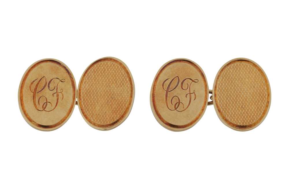 Lot 487 - Boucheron Ι A pair of oval cufflinks, circa 1981