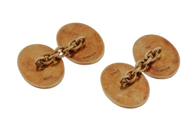 Lot 487 - Boucheron Ι A pair of oval cufflinks, circa 1981