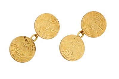 Lot 486 - Boucheron Ι A pair of round cufflinks, circa 1967