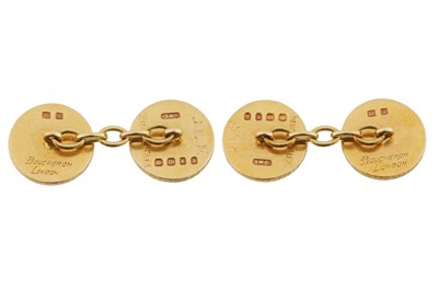 Lot 486 - Boucheron Ι A pair of round cufflinks, circa 1967