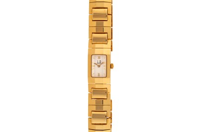 Lot 444 - Lady's Dunhill 18k Gold Faceted Bracelet Watch