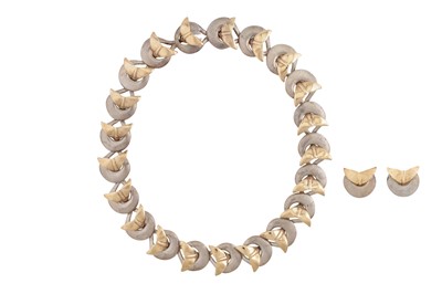 Lot 293 - Brett Payne | A whale tale necklace and earrings suite, circa 1996
