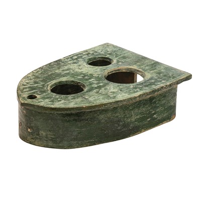 Lot 640 - A Chinese pottery green-glazed model of a stove, Han dynasty