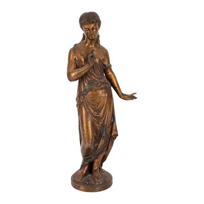 Lot 47 - 19th century French School, A Neo-Classical patinated bronze figure of a lady