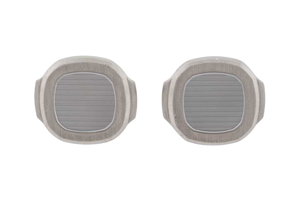 Lot 483 - Patek Philippe | A pair of white gold 'Nautilus' cufflinks
