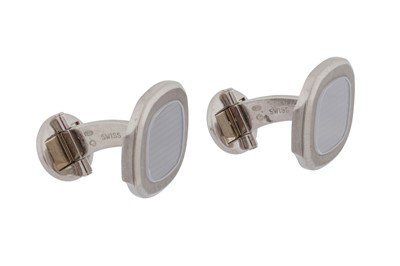 Lot 483 - Patek Philippe | A pair of white gold 'Nautilus' cufflinks