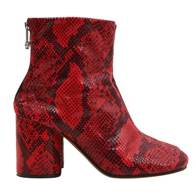 Lot 644 - Maison Margiels Red Python Ankle Boot - Size 40
