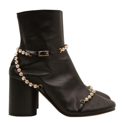 Lot 642 - Maison Margiela Black Embellished Ankle Boot - Size 40