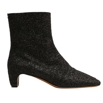 Lot 643 - Maison Margiela Black Glitter Ankle Boot - Size 40