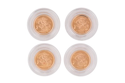 Lot 48 - ELIZABETH II - HALF SOVEREIGN GOLD COINS (X4)