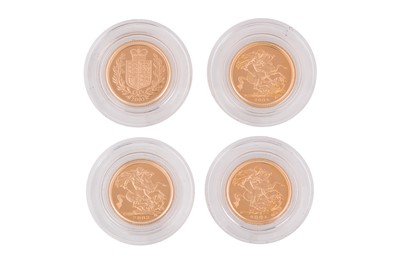Lot 49 - ELIZABETH II - HALF SOVEREIGN GOLD COINS (X4)