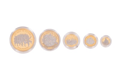 Lot 165 - ELIZABETH II- 2020 HATTONS OF LONDON FIVE PROOF SOVEREIGN GOLD COIN SET