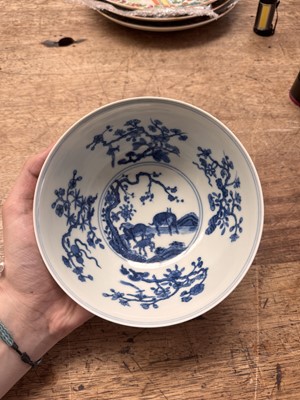 Lot 507 - A Chinese famille-rose yellow-ground sgraffiato 'medallion' bowl, 19th - 20th century