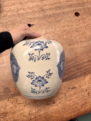 Lot 437 - A Chinese blue and white 'boys' jar, Qing dynasty, Kangxi period