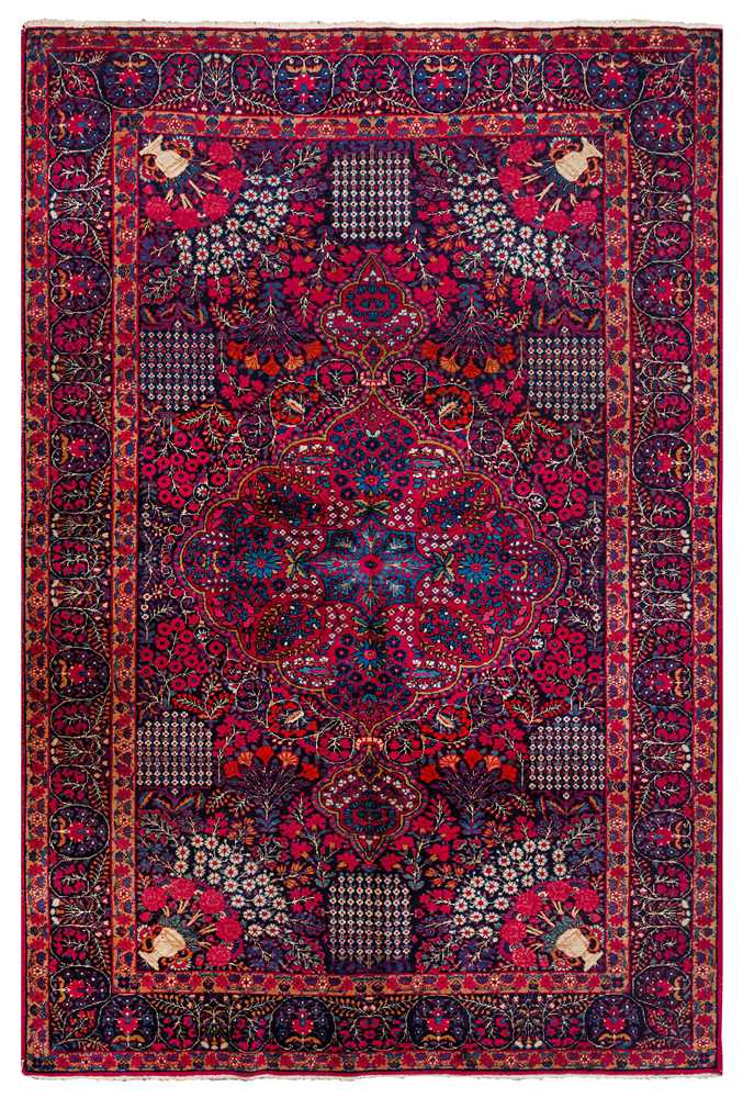 Lot 82 - AN ANTIQUE KIRMAN LAVER RUG, SOUTH PERSIA