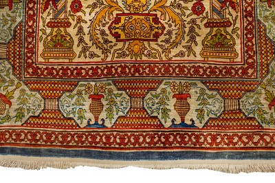 Lot 67 - AN EXTREMELY FINE SILK HEREKE PRAYER RUG, TURKEY AND TIBETAN RUG