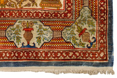 Lot 67 - AN EXTREMELY FINE SILK HEREKE PRAYER RUG, TURKEY AND TIBETAN RUG