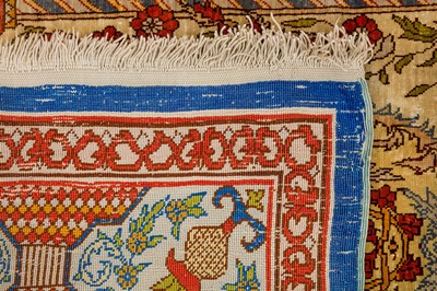 Lot 67 - AN EXTREMELY FINE SILK HEREKE PRAYER RUG, TURKEY AND TIBETAN RUG