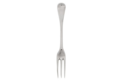 Lot 348 - American colonial interest – A George II sterling silver dessert fork, London 1758 by Ebenezer Coker (reg. 27th March 1738)