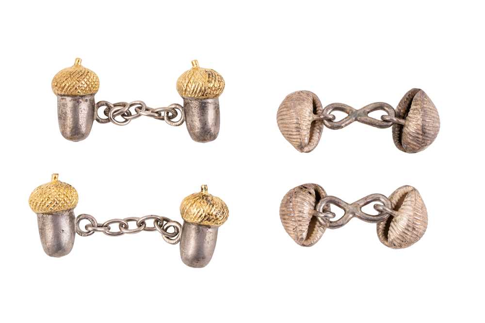 Lot 25 - TWO PAIRS OF CUFFLINKS
