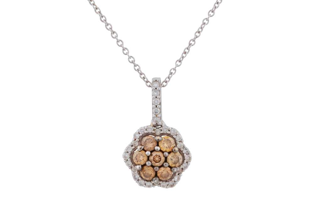 Lot 172 - Le Vian | A diamond flower pendant necklace