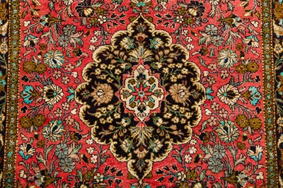 Lot 68 - A FINE SILK QUM RUG, CENTRAL PERSIA