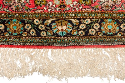 Lot 68 - A FINE SILK QUM RUG, CENTRAL PERSIA