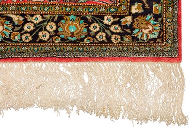 Lot 68 - A FINE SILK QUM RUG, CENTRAL PERSIA