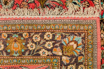 Lot 68 - A FINE SILK QUM RUG, CENTRAL PERSIA