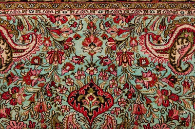 Lot 85 - A FINE SILK QUM RUG, CENTRAL PERSIA