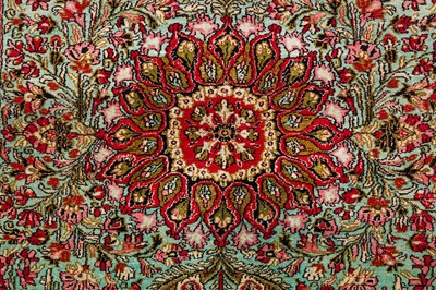 Lot 85 - A FINE SILK QUM RUG, CENTRAL PERSIA
