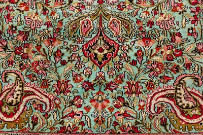 Lot 85 - A FINE SILK QUM RUG, CENTRAL PERSIA
