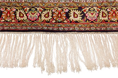 Lot 85 - A FINE SILK QUM RUG, CENTRAL PERSIA