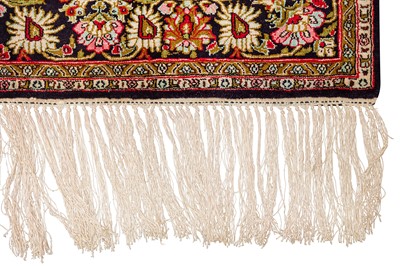 Lot 85 - A FINE SILK QUM RUG, CENTRAL PERSIA