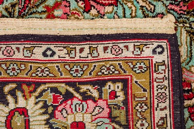 Lot 85 - A FINE SILK QUM RUG, CENTRAL PERSIA