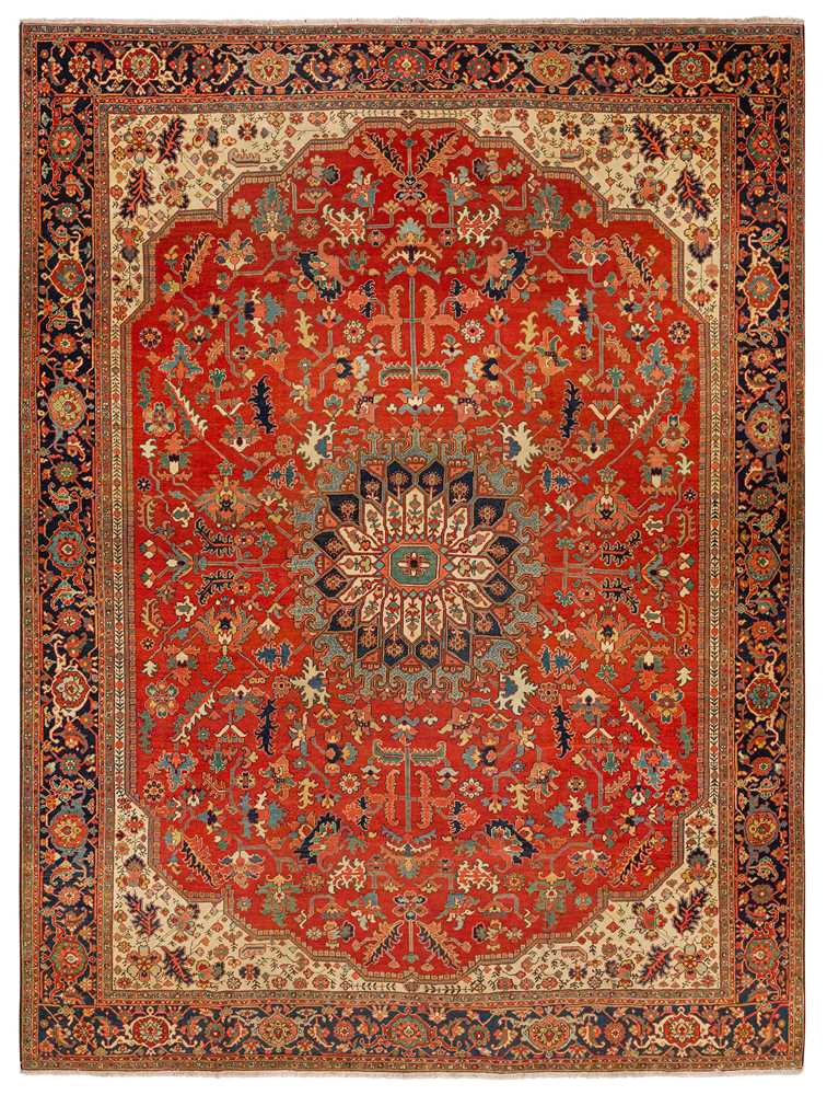 Lot 32 - AN ANTIQUE HERIZ CARPET, NORTH-WEST PERSIA