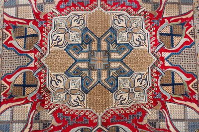 Lot 93 - A FINE PART SILK NAIN CARPET, CENTRAL PERSIA