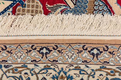Lot 93 - A FINE PART SILK NAIN CARPET, CENTRAL PERSIA