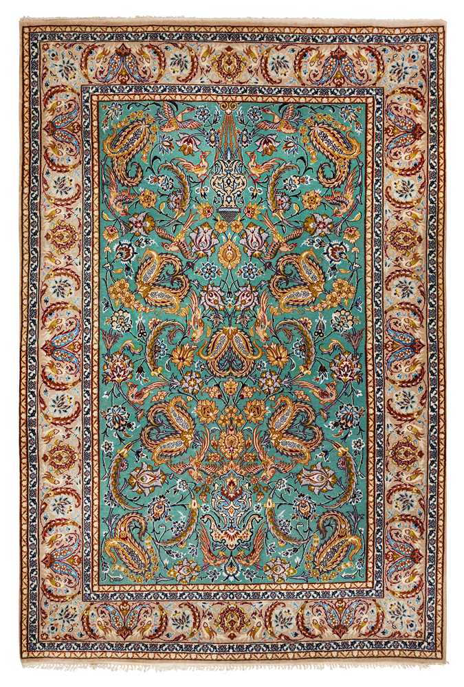 Lot 25 - AN EXTREMELY FINE PART SILK ISFAHAN RUG, CENTRAL PERSIA