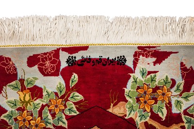 Lot 78 - AN EXTREMELY FINE SIGNED SILK QUM RUG, CENTRAL PERSIA