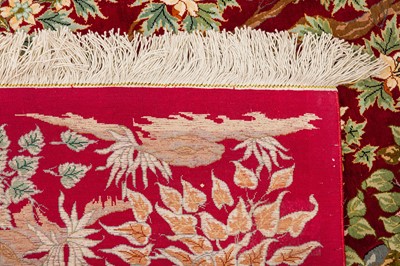 Lot 78 - AN EXTREMELY FINE SIGNED SILK QUM RUG, CENTRAL PERSIA