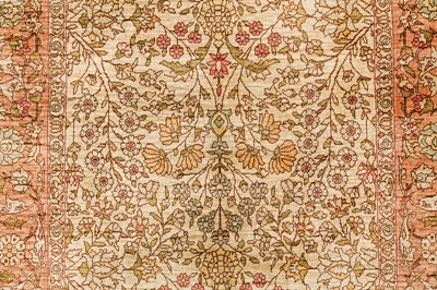 Lot 37 - AN EXTREMELY FINE SIGNED SILK HEREKE RUG, TURKEY