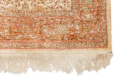 Lot 37 - AN EXTREMELY FINE SIGNED SILK HEREKE RUG, TURKEY