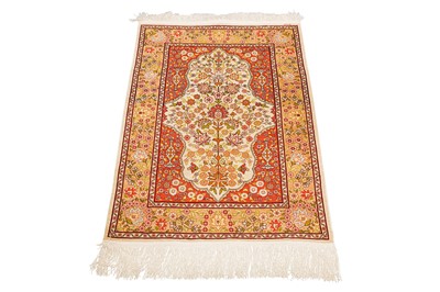 Lot 41 - A VERY FINE SIGNED SILK HEREKE RUG, TURKEY