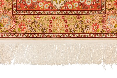 Lot 41 - A VERY FINE SIGNED SILK HEREKE RUG, TURKEY